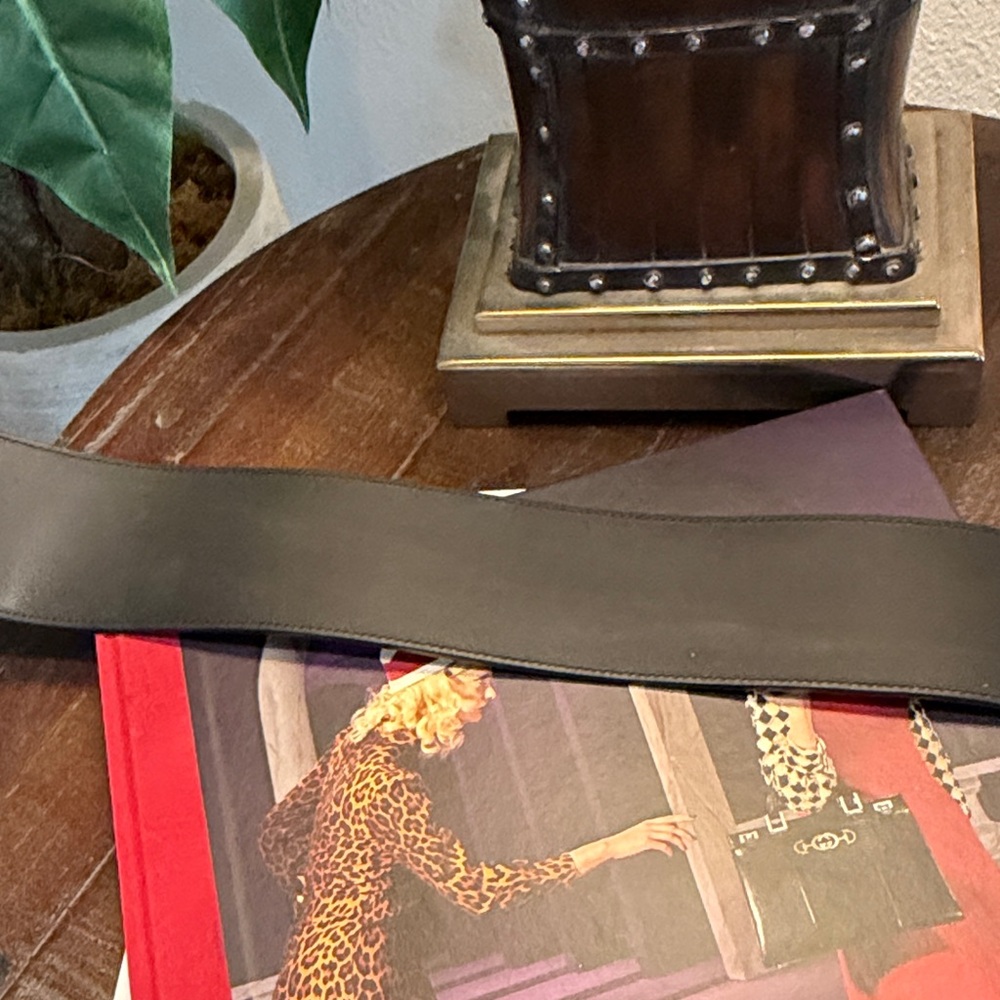 GUCCI Black Elegant Wide Leather Belt with Gold Double G Pearl Buckle 90 / 36 - Picture 7 of 7